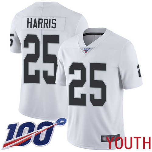 Oakland Raiders Limited White Youth Erik Harris Road Jersey NFL Football 25 100th Season Vapor Untouchable Jersey